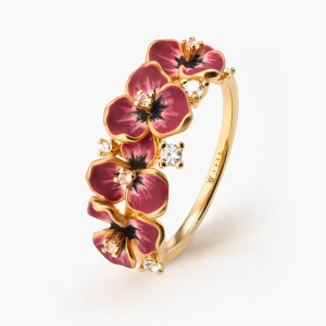 W.KRUK - Pierścionek srebrny Kwiaty Nocy Bratki