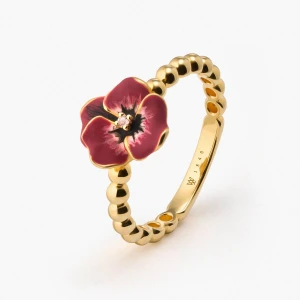 W.KRUK - Pierścionek srebrny Kwiaty Nocy Bratki