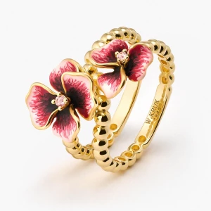 W.KRUK - Pierścionek srebrny Kwiaty Nocy Bratki