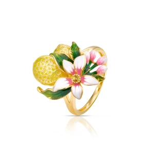 W.KRUK Pierścionek srebrny Kwiaty Nocy Cytrusy