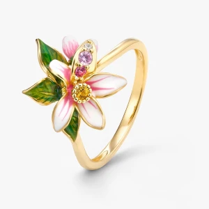 W.KRUK Pierścionek srebrny Kwiaty Nocy Cytrusy