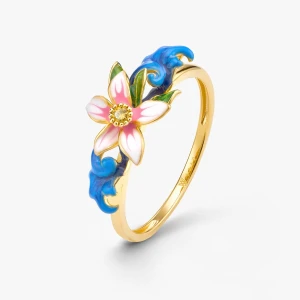 W.KRUK Pierścionek srebrny Kwiaty Nocy Cytrusy