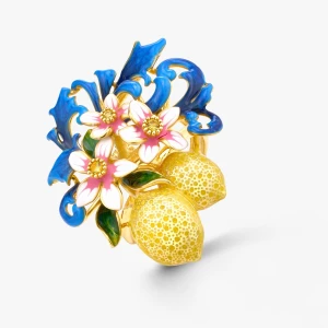 W.KRUK Pierścionek srebrny Kwiaty Nocy Cytrusy