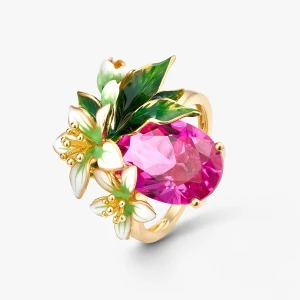 W.KRUK Pierścionek srebrny Kwiaty Nocy Cytrusy