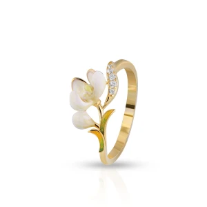 W.KRUK Pierścionek srebrny Kwiaty Nocy Konwalia