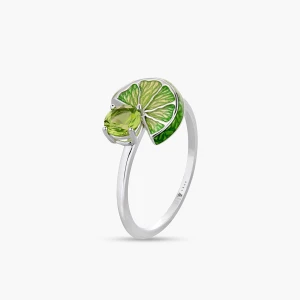 W.KRUK - Pierścionek srebrny Kwiaty Nocy Limonki