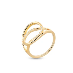 W.KRUK Pierścionek srebrny pozłacany