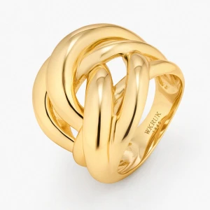 W.KRUK Pierścionek srebrny pozłacany