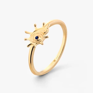 W.KRUK Pierścionek srebrny pozłacany