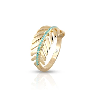 W.KRUK - Pierścionek srebrny pozłacany Laguna