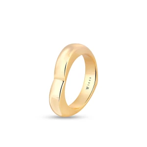 W.KRUK - Pierścionek srebrny pozłacany w kształcie serca