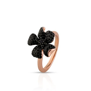 W.KRUK Pierścionek srebrny pozłacany z cyrkoniami