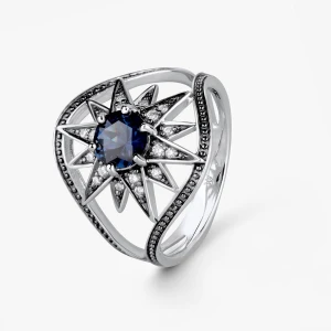 W.KRUK - Pierścionek srebrny Royal Star