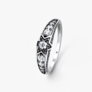 W.KRUK Pierścionek srebrny Royal Star