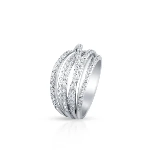 W.KRUK Pierścionek srebrny z cyrkoniami