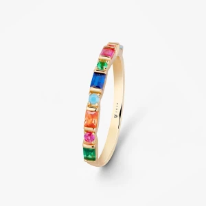 W.KRUK - Pierścionek srebrny z kolorowymi kamieniami