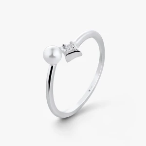 W.KRUK - Pierścionek srebrny z perłą