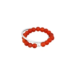 W.KRUK - Pierścionek z czerwonymi agatami Picky Pica