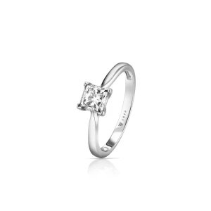 W.KRUK - Pierścionek zaręczynowy białe złoto Niezwykły