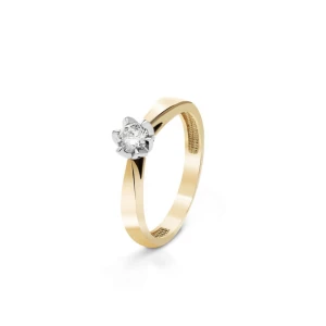 W.KRUK - Pierścionek zaręczynowy złoty Romantyczny