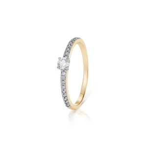W.KRUK - Pierścionek zaręczynowy złoty Szczęśliwy - 0,08 ct