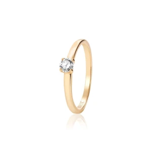W.KRUK Pierścionek zaręczynowy złoty Szczęśliwy