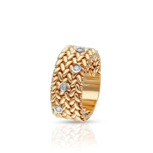 W.KRUK Pierścionek złoty bicolor z brylantami