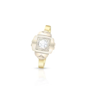 W.KRUK Pierścionek złoty bicolor z brylantem