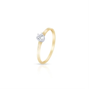 W.KRUK Pierścionek złoty bicolor z cyrkonią