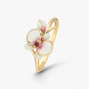 W.KRUK Pierścionek złoty Kwiaty Nocy Orchidea