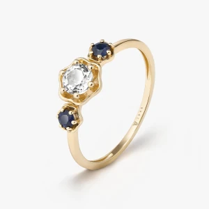 W.KRUK Pierścionek złoty Kwiaty Nocy Borówka