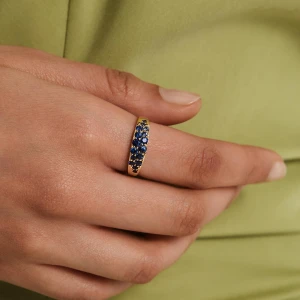 W.KRUK Pierścionek złoty Kwiaty Nocy Borówka