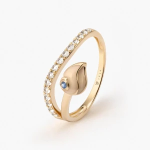 W.KRUK - Pierścionek złoty Kwiaty Nocy Bratki