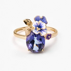 W.KRUK Pierścionek złoty Kwiaty Nocy Bratki