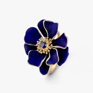 W.KRUK Pierścionek złoty Kwiaty Nocy Zawilce