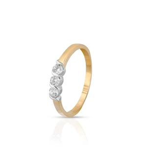 W.KRUK Pierścionek złoty z cyrkoniami