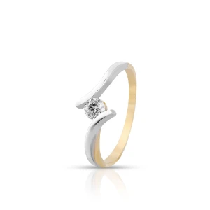 W.KRUK Pierścionek złoty z cyrkonią