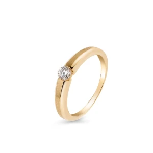 W.KRUK Pierścionek złoty z cyrkonią