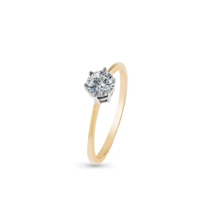 W.KRUK Pierścionek złoty z cyrkonią