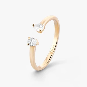 W.KRUK Pierścionek złoty z cyrkoniami