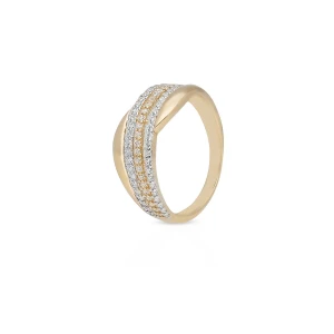 W.KRUK Pierścionek złoty z cyrkoniami