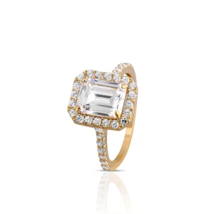 W.KRUK Pierścionek złoty z cyrkoniami