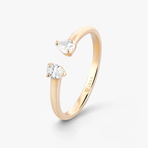 W.KRUK Pierścionek złoty z cyrkoniami