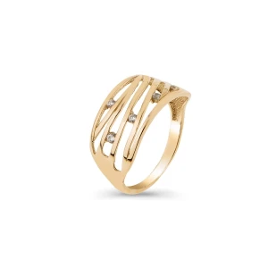 W.KRUK Pierścionek złoty z cyrkoniami