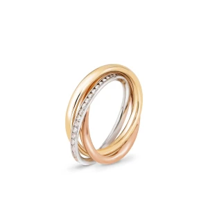 W.KRUK Pierścionek złoty z cyrkoniami