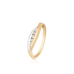 W.KRUK Pierścionek złoty z cyrkoniami
