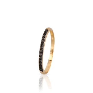 W.KRUK - Pierścionek złoty z czarnymi brylantami
