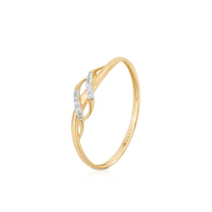 W.KRUK - Pierścionek złoty z diamentami