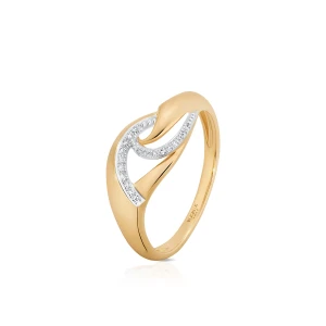 W.KRUK Pierścionek złoty z diamentami