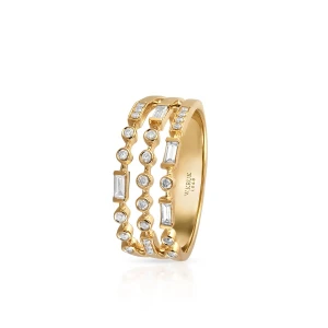 W.KRUK - Pierścionek złoty z diamentami i brylantami